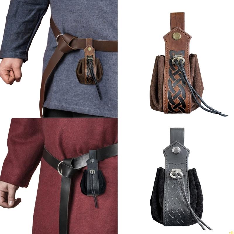 Yili Viking Style-กระเป๋าเก็บลูกเต๋า เข็มขัดยุคกลาง แบบผูกเชือก ใส่เหรียญ เครื่องประดับนําโชค สไตล์วินเทจ สําหรับทุกเพศ ทุกวัย