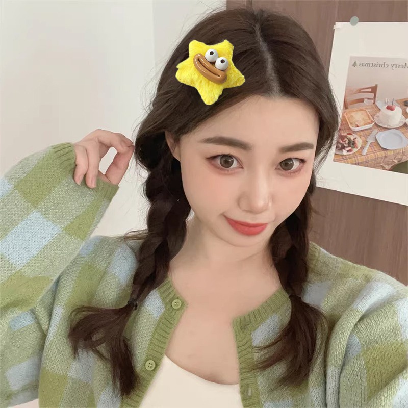 กิ๊บติดผม รูปตุ๊กตาการ์ตูนไส้กรอก และดาวน่ารัก แบบสร้างสรรค์ แฟชั่นฤดูใบไม้ร่วง และฤดูหนาว