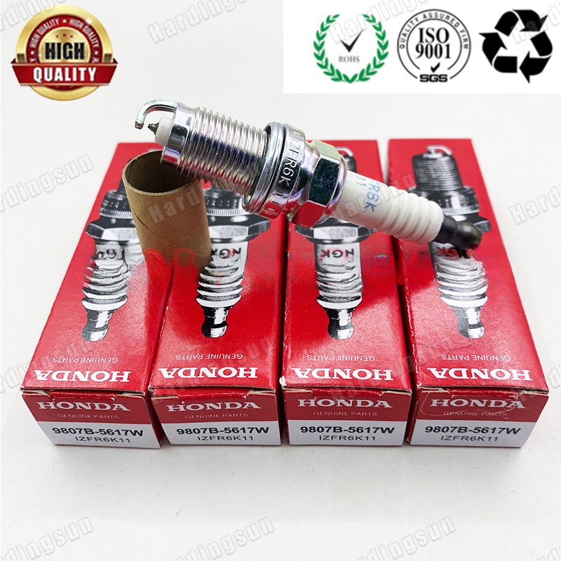 หัวเทียน NGK Iridium IZFR6K11 สําหรับ Honda Civic Accord CRV 9807B-5617W IZFR6K-11 4 ชิ้น