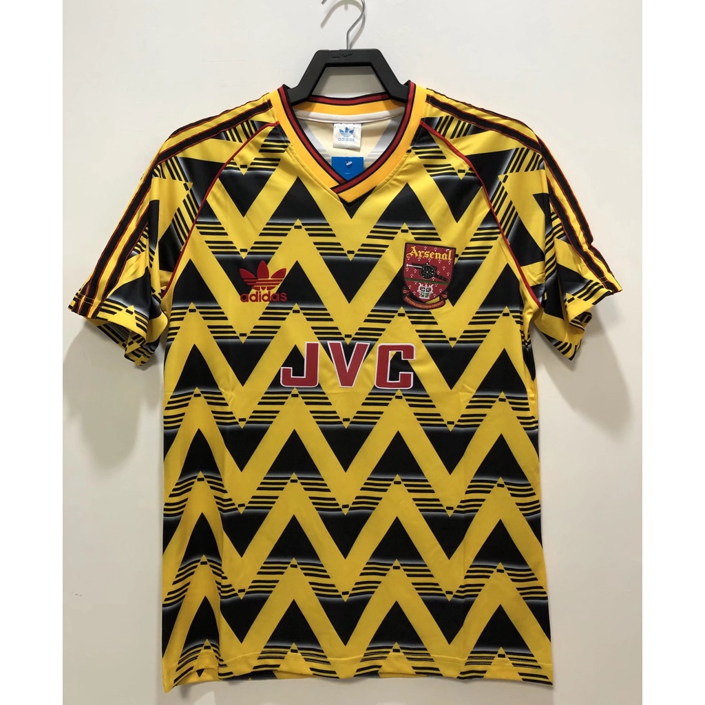 เสื้อกีฬาแขนสั้น ลายทีมชาติฟุตบอล Arsenal 1991 1993 สไตล์เรโทร