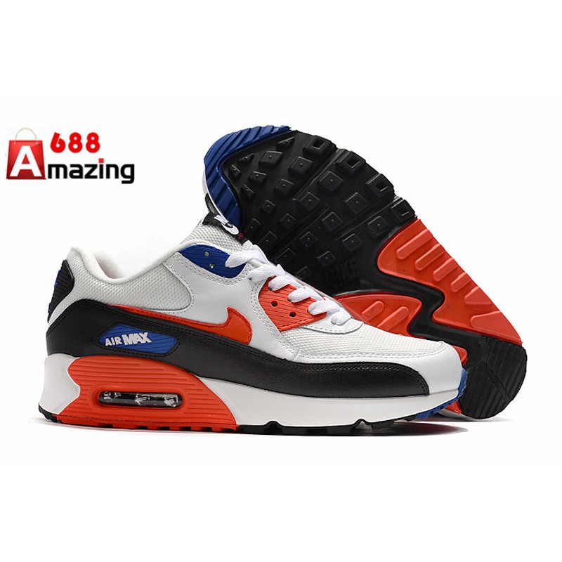 Original NIKE AIR MAX 90 RUNNING SHOES MEN SNEAKERS White/Red Size 40-45