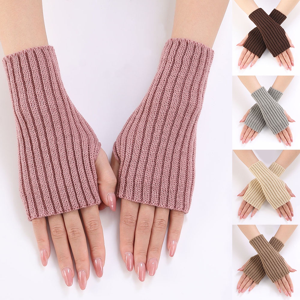 สายรัดข้อมือ ปลอกแขน อบอุ่น ครึ่งนิ้ว ถุงมือ เสื้อผ้าถัก เกาหลี ฤดูใบไม้ร่วง และฤดูหนาว นักเรียน ความอบอุ่น