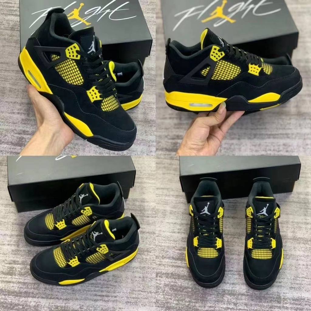 Aj4 Thunder รองเท้าบาสเก็ตบอลไฟฟ้า ลําลอง สําหรับผู้ชาย ผู้หญิง เหมาะกับการเล่นบาสเก็ตบอล