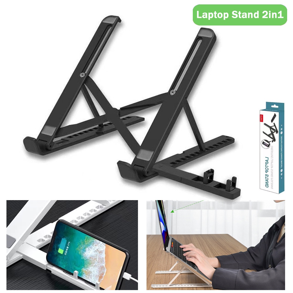 แท่นวางโน๊ตบุ๊ค พับเก็บได้ ที่วางแท็บเล็ต ขาตั้งโน๊ตบุ๊คพกพา Notebook Laptop Stand ปรับได้ 13 ระดับ