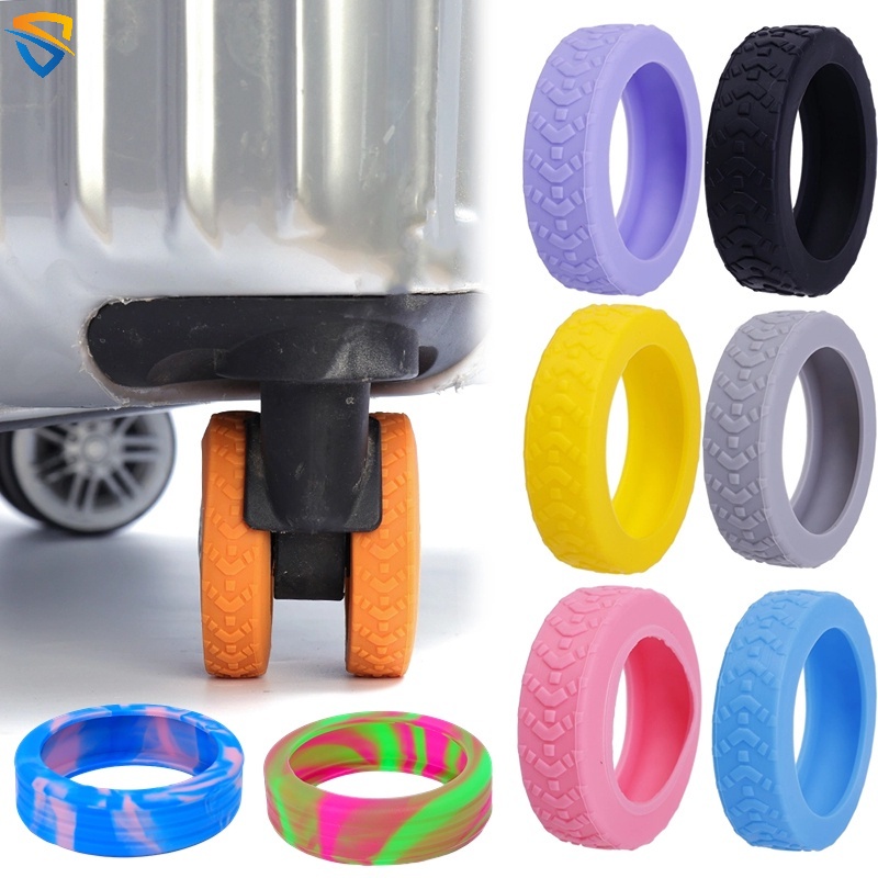 ปลอกหุ้มล้อกระเป๋าเดินทาง ซิลิโคน กันเสียงรบกวน กันสึกหรอ หลากสี