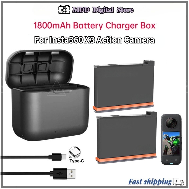 Insta360 X3 Battery Charger  กล่องชาร์จแบตเตอรี่ 1800 mAh สำหรับกล้อง Insta 360 ONE X3 Action Camera