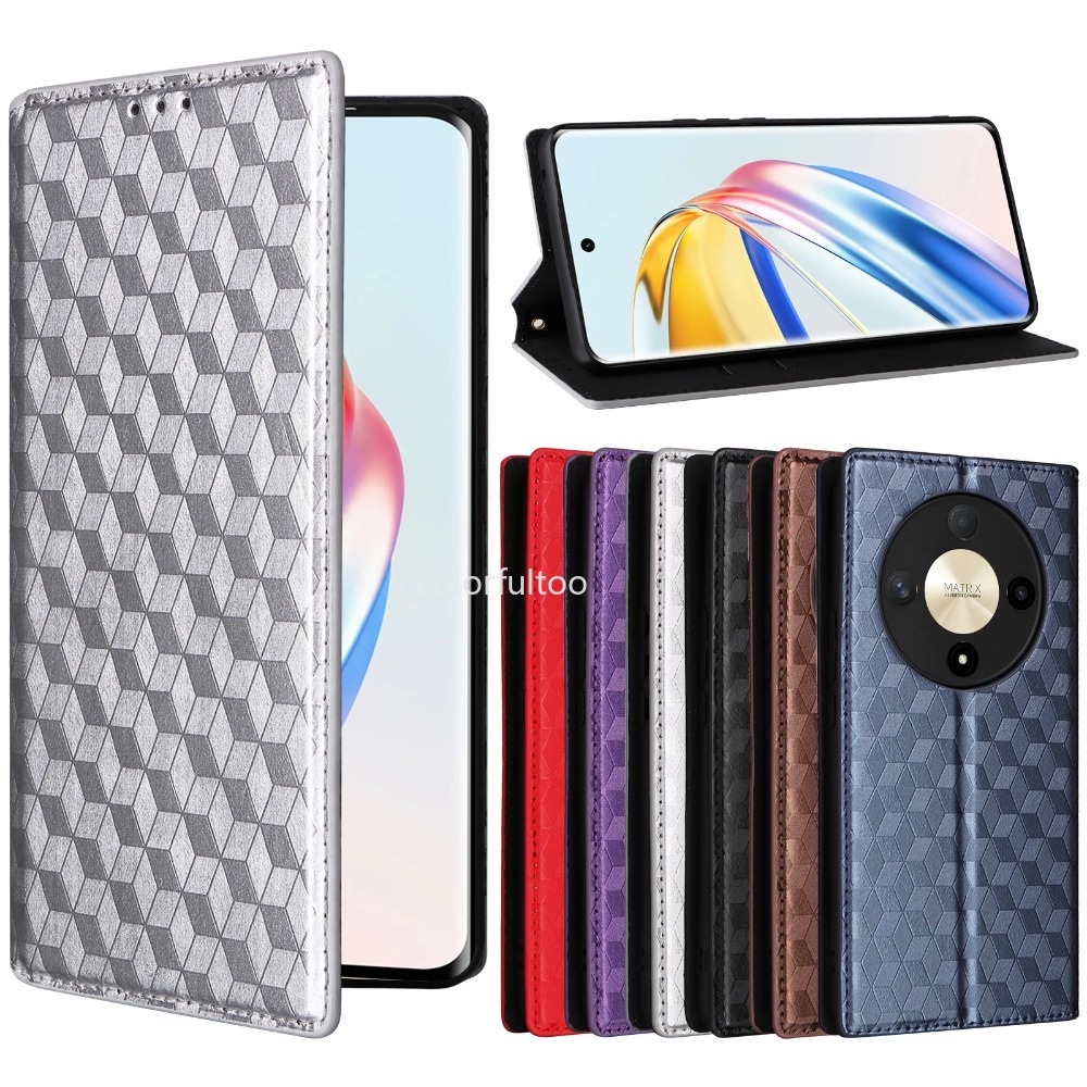 Honor X9C 5G กระเป๋าสตางค์ช่องใส่การ์ดเคสโทรศัพท์สําหรับ Honor X9C X 9C X9b X9a HonorX9b HonorX9 4G 5G Flip หนังปกหลังผู้ถือแม่เหล็กวงเล็บป้องกันกันกระแทกกรณี
