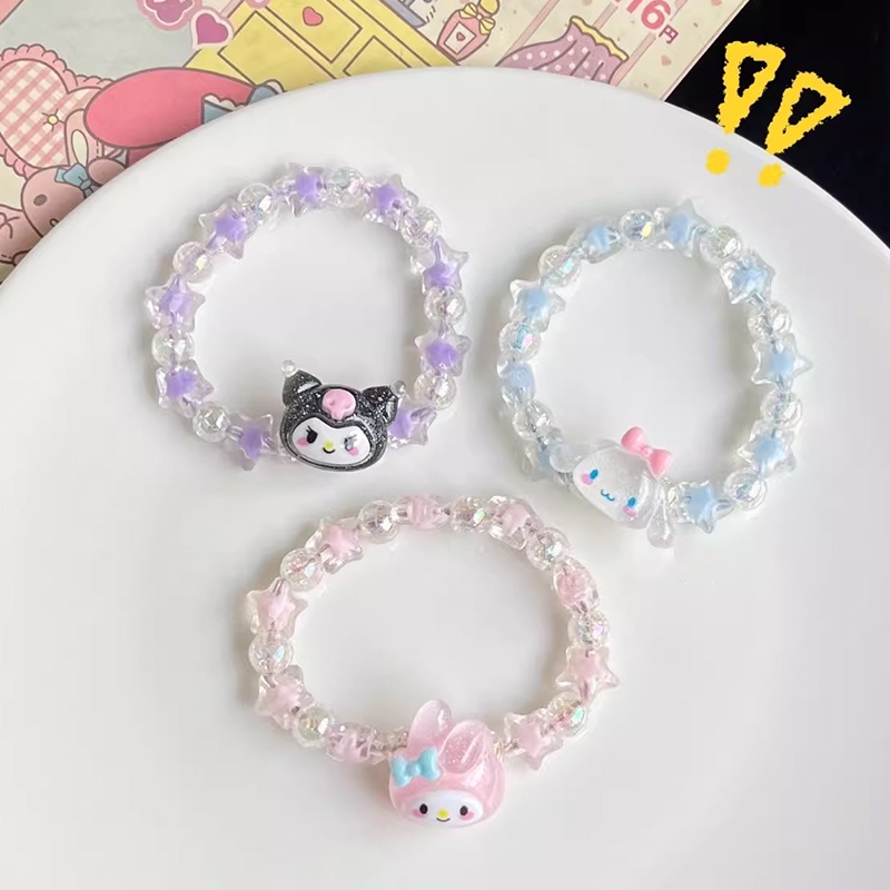 ในไทย สร้อยข้อมือคู่Sanrio Kuromi Melody คริสตัลน่ารักรูปดาวห้าแฉกแฟชั่นสไตล์เกาหลีสําหรับผู้หญิง.COD