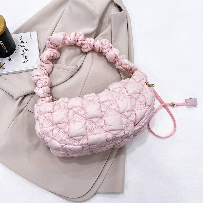 [carlyn ] เวอร ์ ชั ่ นเกาหลี Niche All-Match Cloud Pleated Underarm Bag Casual Dumpling Bag Shoulder Messenger Bag Female