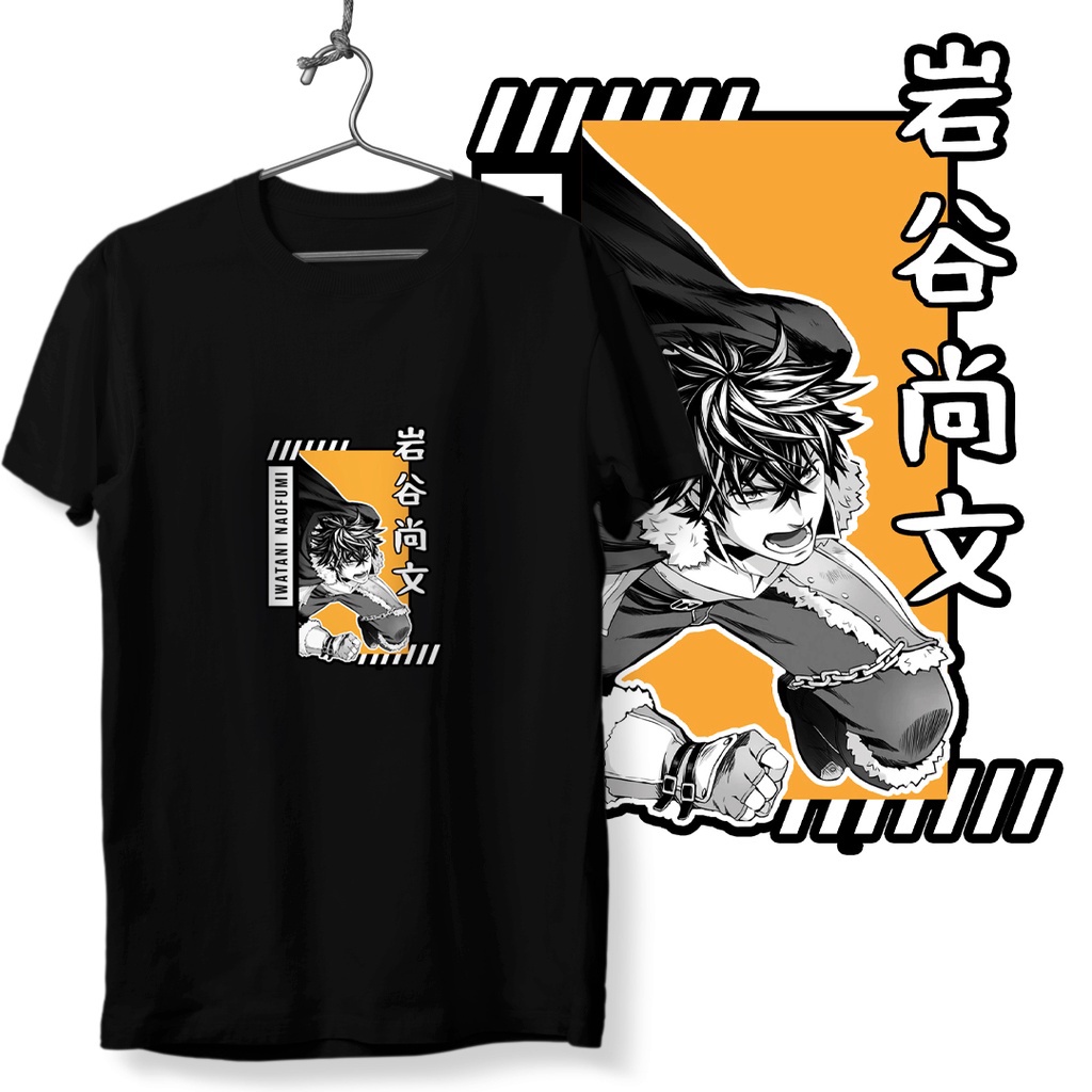 Infinitee Shield Hero Iwatani Naofumi Anime Tshirt For Men Women in Black Shirt Tops Top T S เสื้อยืดคอตตอน S-5XL