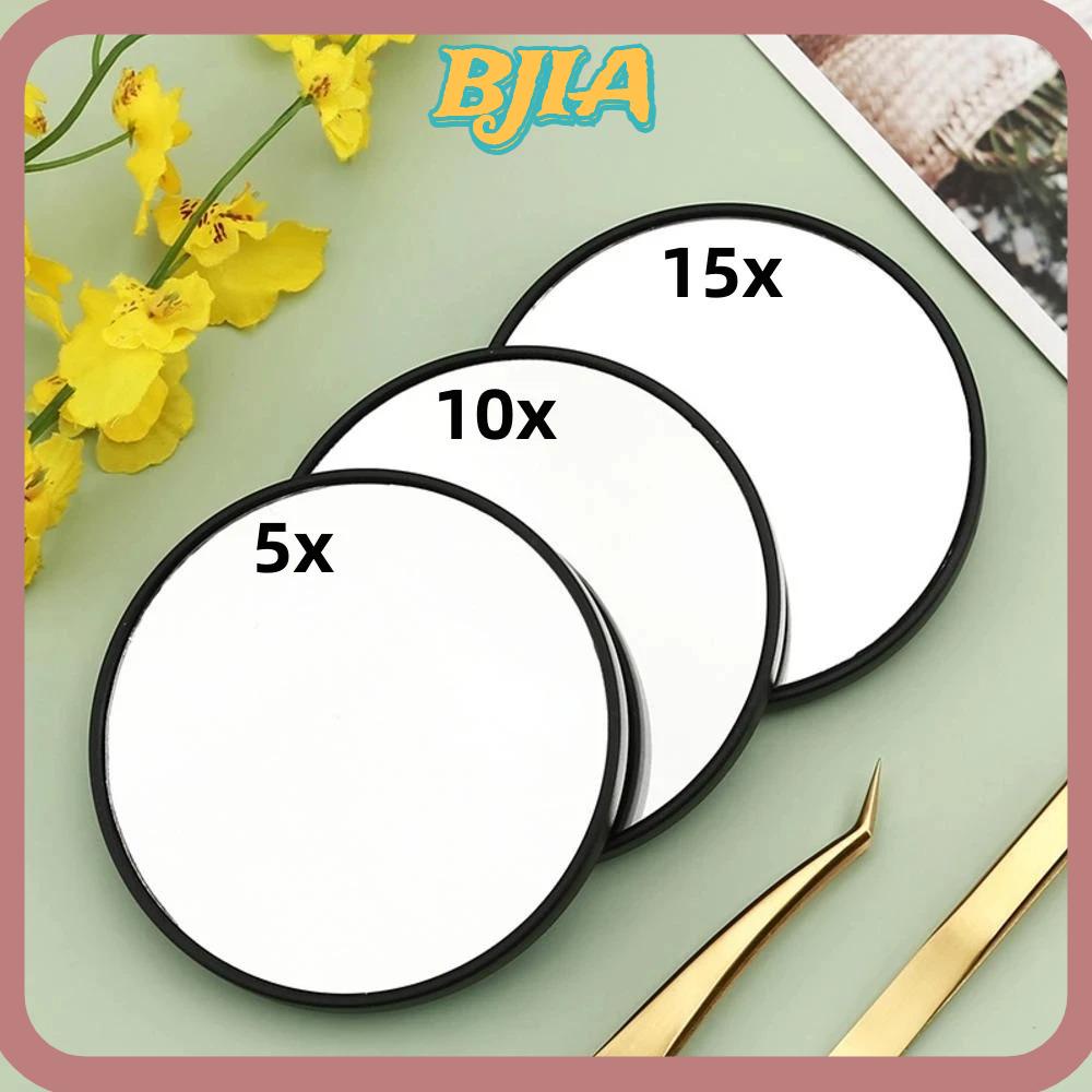 Bja กระจกแต่งหน้า 5x 10x 15x พร้อมกระจกขยาย แบบถ้วยดูด กระจกขยายสิวหัวดํา ทรงกลม ใส