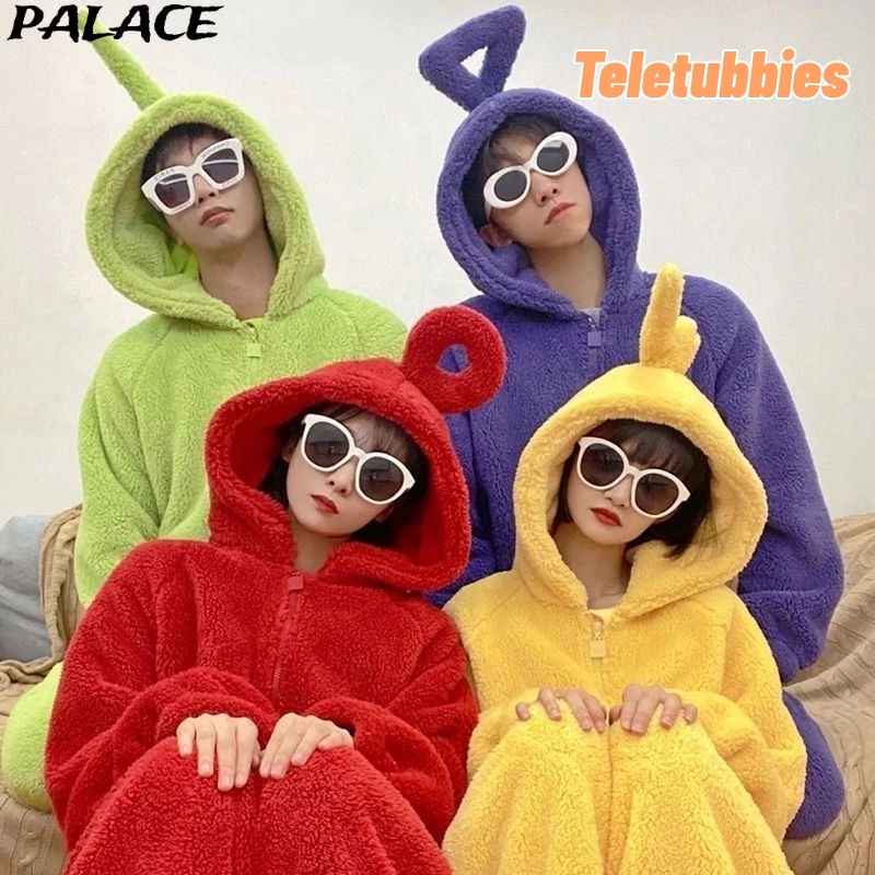 PALACE พร้อมส่ง ชุดเทเลทับบี้ ชุดมาสคอต ชุดกันหนาว ชุดนอนน่ารักๆ เทเลทับบี้ เขียว เหลือง ม่วง แดง พร้อมส่ง