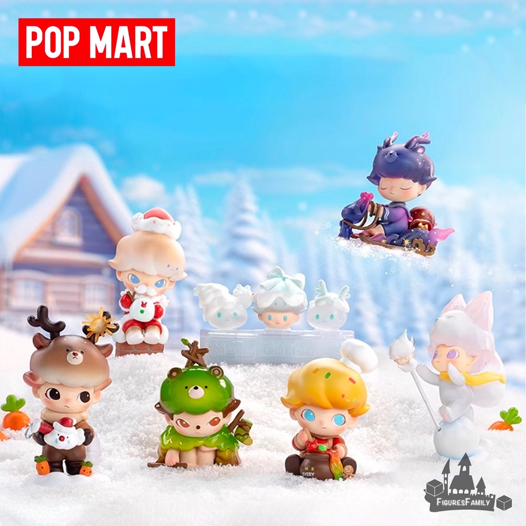 [ของแท้] POPMART DIMOO Christmas 2023 Letters from Snowman Series Basic สไตล์กล่องตาบอดรูปตุ๊กตาเครื่องประดับ Gift