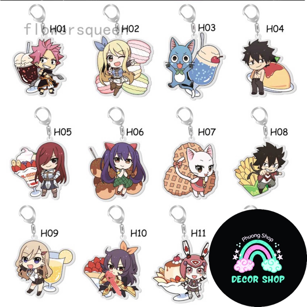 Flowersqueen fairy tail พวงกุญแจตัวละครอนิเมะ