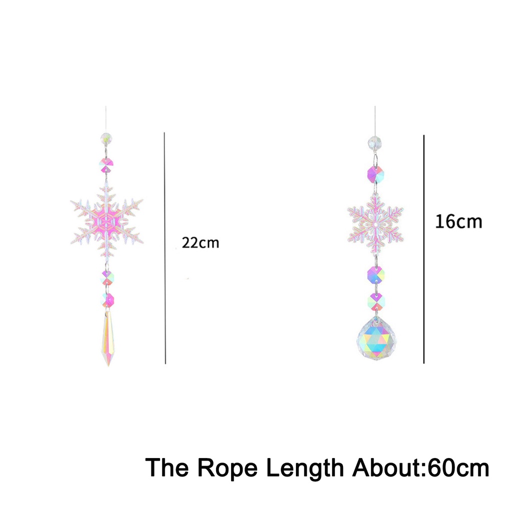 ปริซึมคริสตัล สีสะท้อนแสง สําหรับแขวนตกแต่งภายใน เทศกาลคริสต์มาส 1 ชิ้น - รูปที่ 4