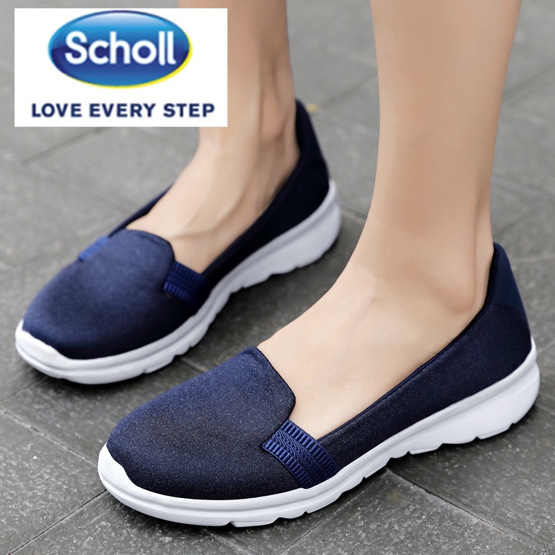 Scholl รองเท้ากีฬา รองเท้าผ้าใบ ส้นแบน สไตล์เกาหลี สําหรับผู้หญิง