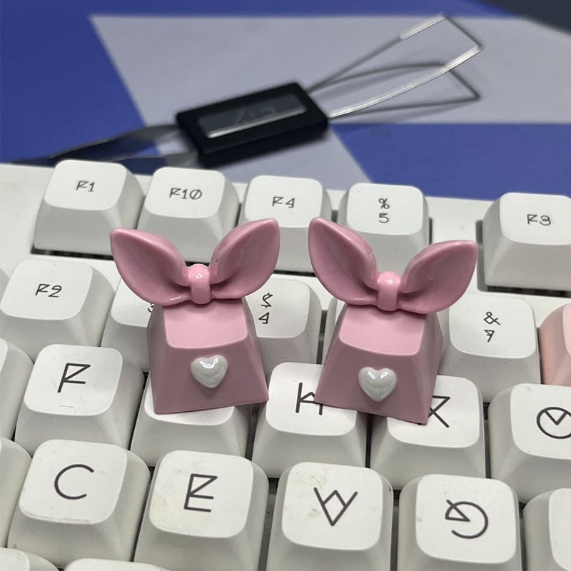 ปุ่มกดคีย์บอร์ด R4 รูปหูกระต่าย สีชมพู สําหรับเล่นเกม DIY