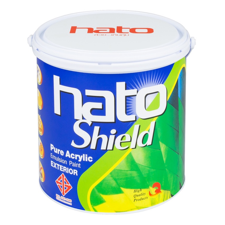 สีทาบ้าน Hato Shield ขนาด แกลลอน 3.785 ลิตร สีน้ำอะคริลิค 100% เกรดพรีเมี่ยม สีกึ่งเงา OIL8448