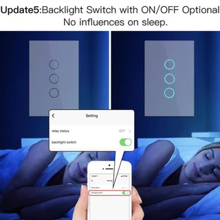Tuya Smart Touch Switch Wifi สวิตซ์ไฟ สมาร์ทสวิซ สั่งผ่านมือถือ แบบต่อสาย N ไม่ต้องใช้ตัว capa มีประกัน