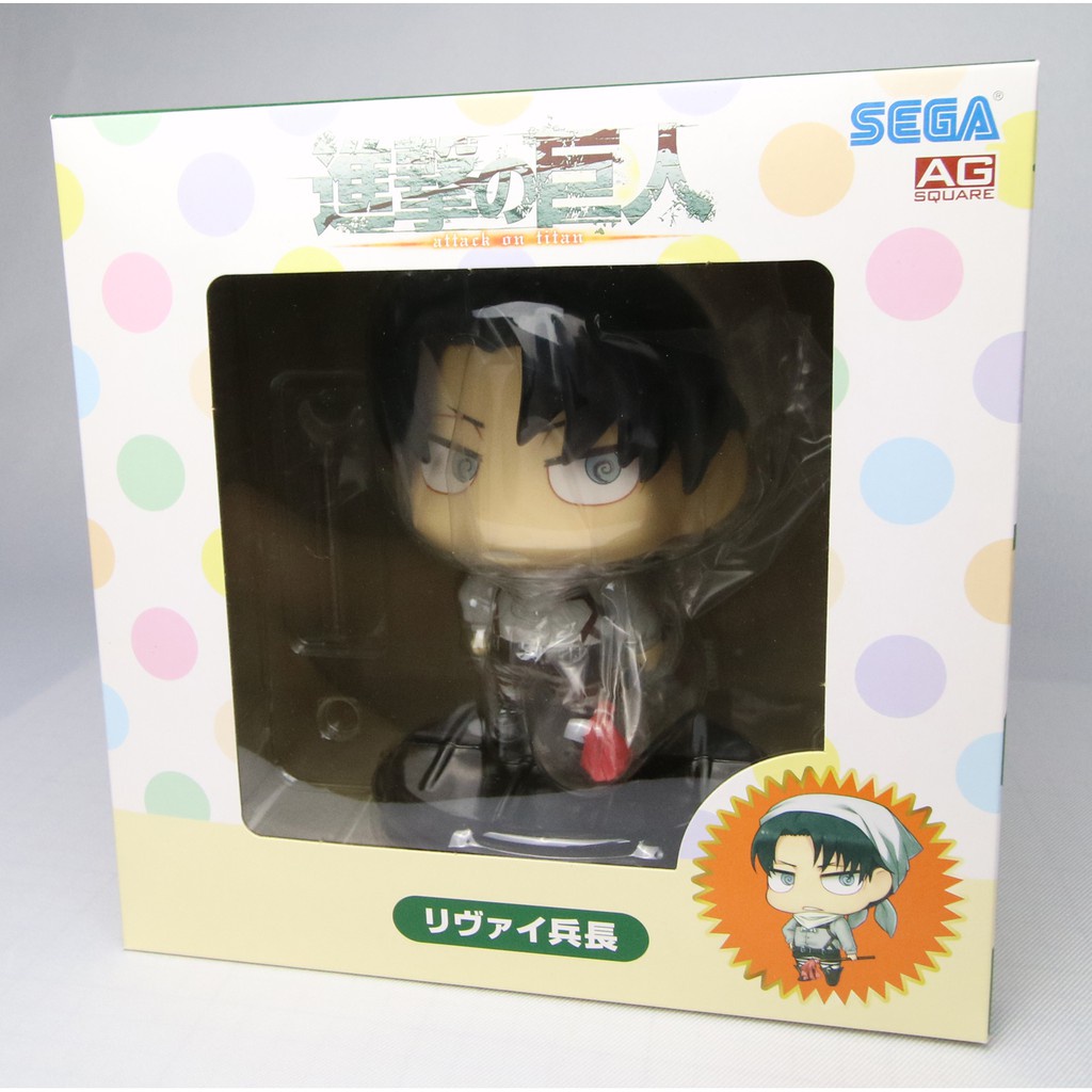 Attack on Titan รีไวล์ ซอฟไวนิลหัวโต ชุดทำความสะอาด Levi heichou SEGA Attack on Titan Soft Vinyl รีไ