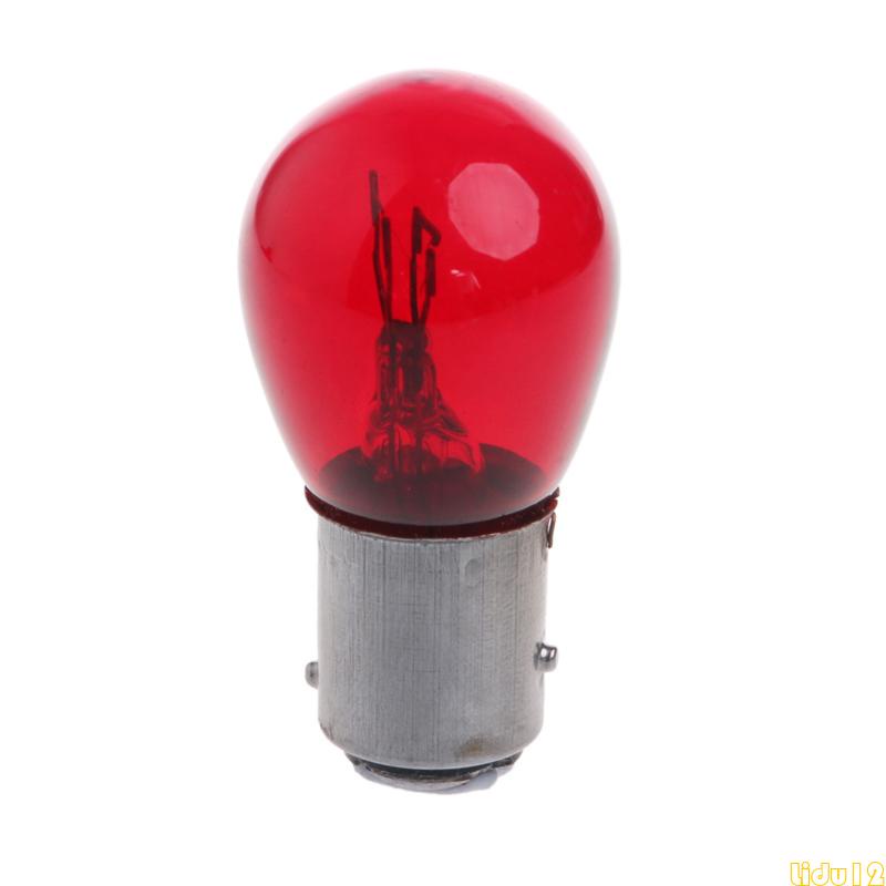 Lidu12 S25 หลอดไฟท้ายรถจักรยานยนต์ DC 12V 5W สีแดง