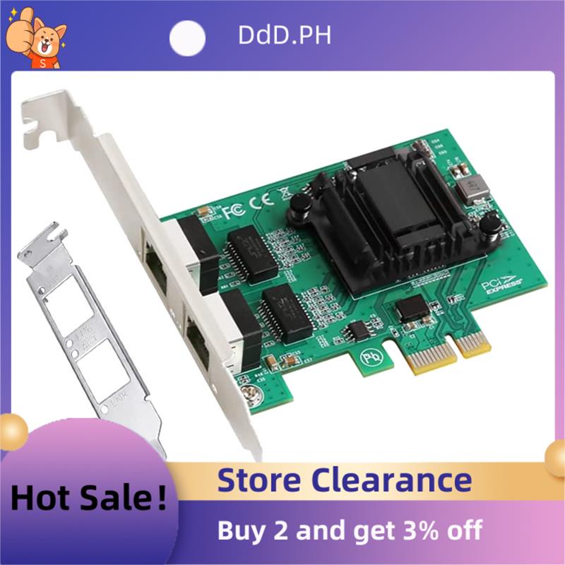 การ์ดเครือข่าย 2 พอร์ต Gigabit PCIe 1000M พอร์ตคู่ PCI Express อะแดปเตอร์อีเธอร์เน็ต พร้อมการ์ด LAN NIC 82571EB สําหรับ Windows