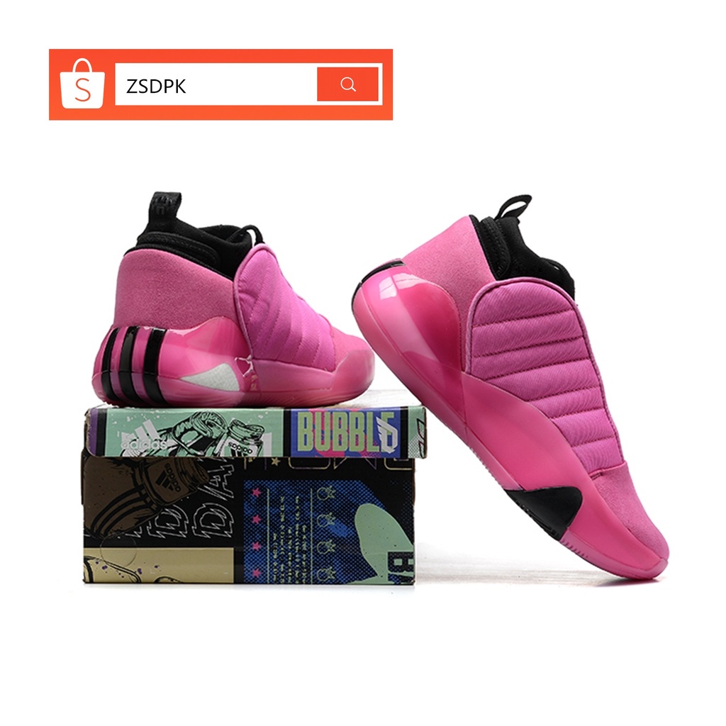 100% Original Adidas James Harden Pink Sports Basketball Shoes for Men