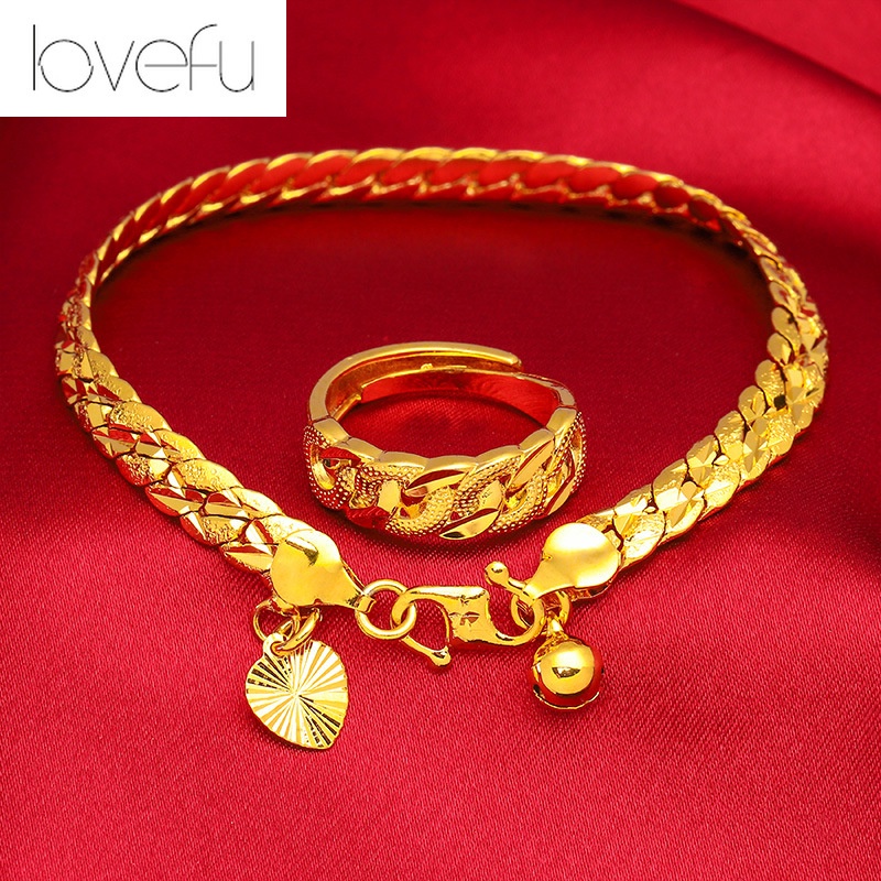 [Two In one Set] Limited Today สร้อยข้อมือทองคํา 18K สําหรับผู้หญิง