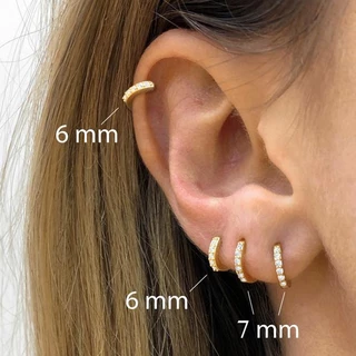 5/6/8/10 มม.ชุบทอง Huggies Hoop ต่างหูผู้หญิงแหวนกระดูกอ่อนเกลียวขนาดเล็กเจาะ Tragus วงกลมสาว Hypoallergenic เครื่องประดับ