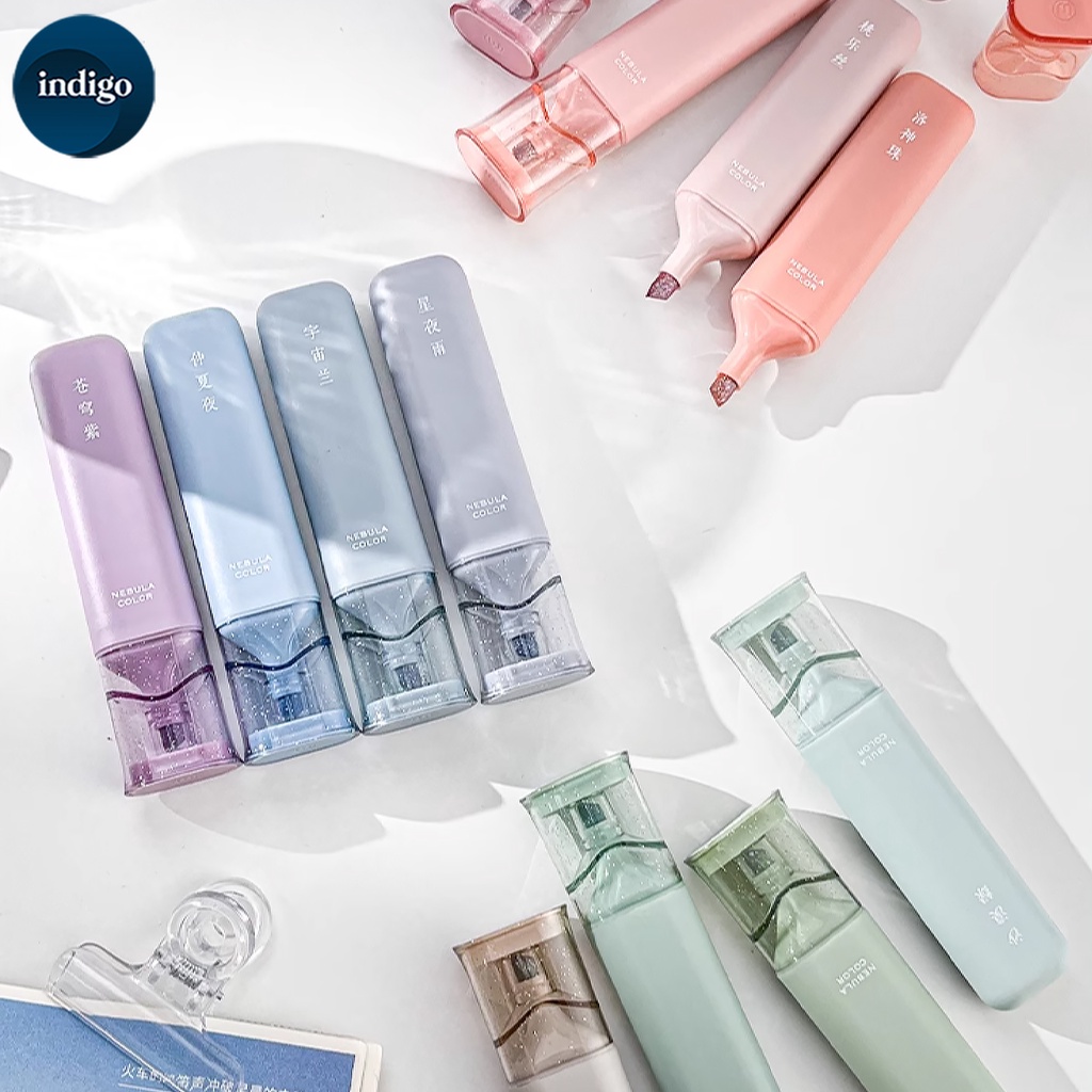 Morandiปากกามาร์กเกอร์ไฮไลท์ สีสดใส 4 ชิ้น ต่อชุด สําหรับสมุดไดอารี่ เครื่องเขียนนักเรียน
