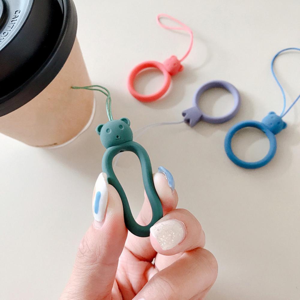 【Linqi】เคสโทรศัพท์มือถือ ซิลิโคน กันหาย พร้อมเชือกคล้องนิ้ว สําหรับไดรฟ์ USB