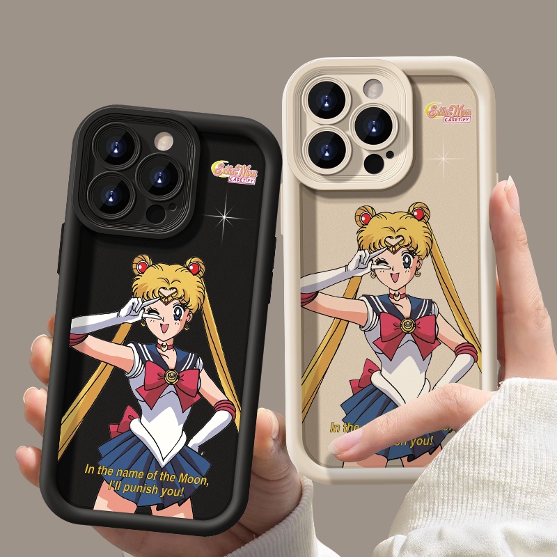 น่ารักการ์ตูนเซเลอร์มูนนุ่มหนาสําหรับ ไอโฟน 14 15 บวก 11 12 13 14 15 16 มือโปร สูงสุด X เอ็กซ์อาร์ XS สูงสุด 7 8 บวก 12 13 มินิเต็มซิลิโคนป้องกันปลอกป้องกันการตกน่ารักปก