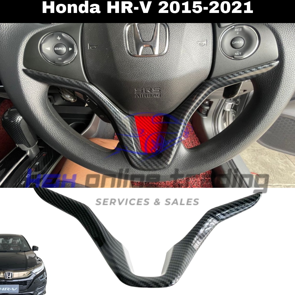 มาใหม่ ปลอกหุ้มพวงมาลัย คาร์บอนไฟเบอร์ สําหรับ Honda HRV Vezel 2014-2021