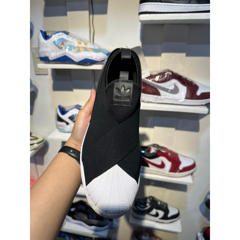 Adidas Superstar Slip On สีดำ รองเท้า free shipping