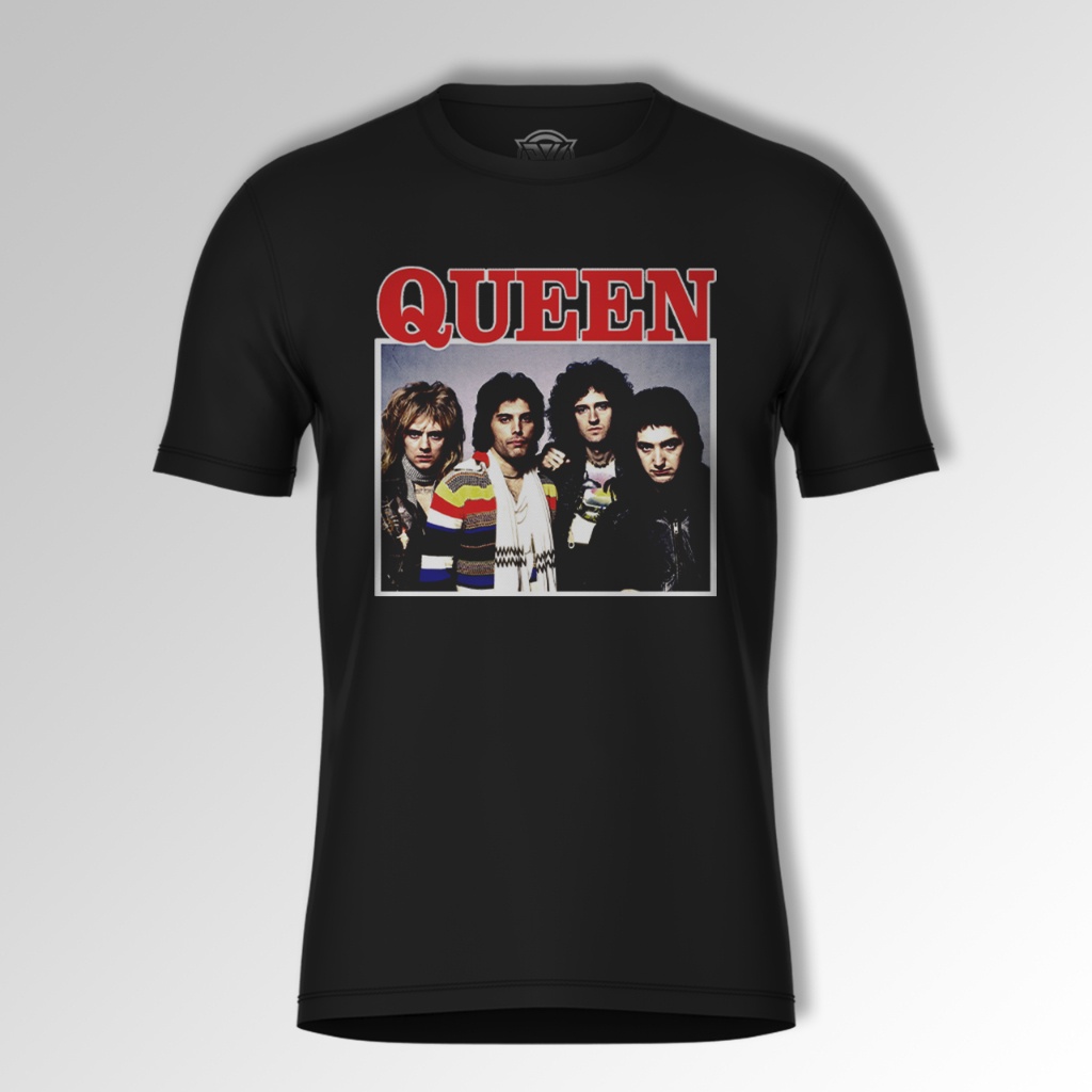 พิมพ์ลาย  kaos Band QUEEN เสื้อยืด ผ้าฝ้าย พรีเมี่ยม สําหรับผู้ชาย 24s QUEEN Band kaos