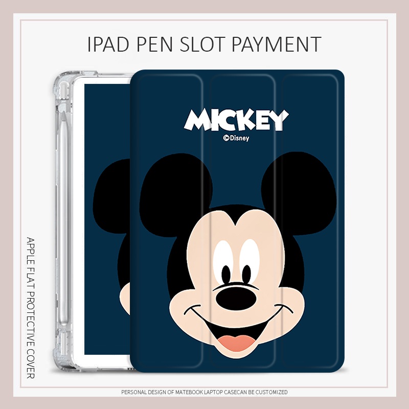 เคส ลายมิกกี้เมาส์ สําหรับ ipad pro 112022 เคสแท็บเล็ต แบบพับได้สามทบ พร้อมช่องใส่ปากกา สําหรับ gen10 mini 4 5 6 ipad air 1 2 3 4 5 10.2 gen 7 8 9