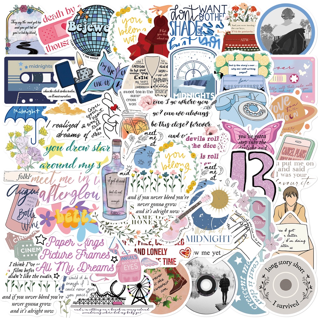 50 ชิ้น Taylor Swift อัลบั้มงานศิลปะสติ๊กเกอร์ PVC กันน้ํา