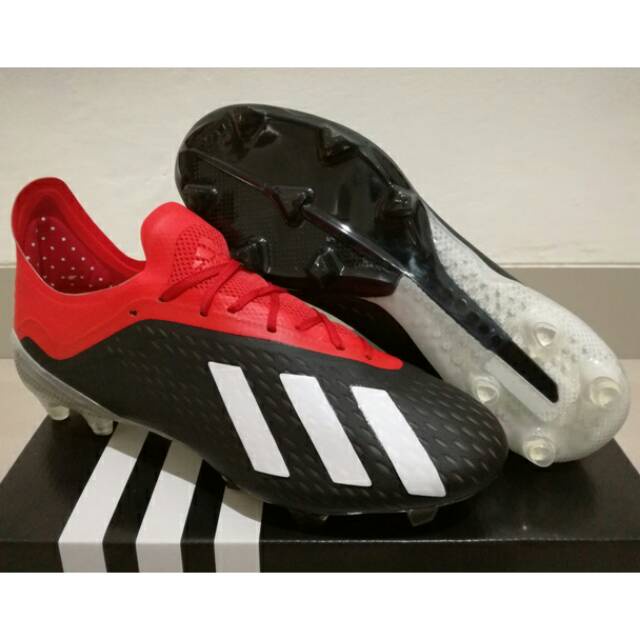 Adidas X18.1 รองเท้าฟุตบอล FG สีแดงดำ สันทนาการ