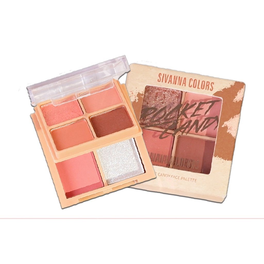 ♦️ของแท้·ส่งด่วน·ถูก♦Sivanna Pocket Candy Face Palette Eyeshadow & Cheek #HF182 : ซิวานน่า อายแชโดว์ บลัช x 1 ชิ้น dayse