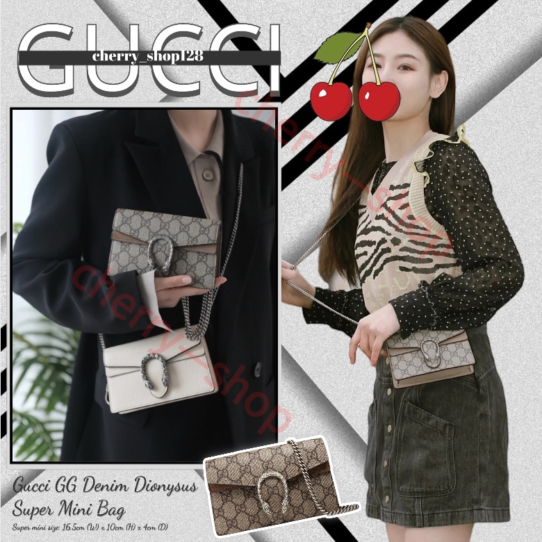 Hotกุชชี่ Gucci GG Denim Dionysus Super Mini Bagผู้หญิง/กระเป๋าถือ/ซุปเปอร์มินิ หลายสี