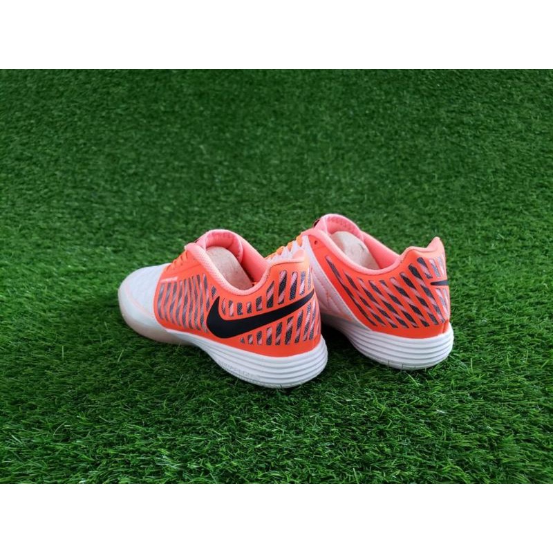 Sepatu Futsal Nike Lunar Gato II สีขาว สีส้ม สีดำ IC สันทนาการ  แฟชั่น