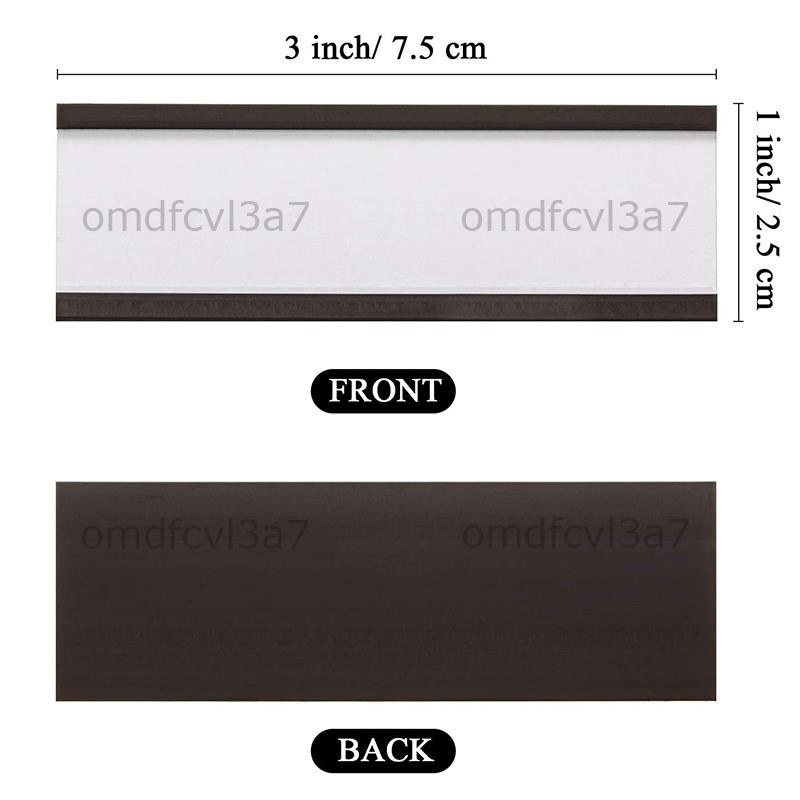 【omdfcvl3a7】ที่ใส่ป้ายฉลากแม่เหล็ก พร้อมที่ใส่บัตร แม่เหล็ก พลาสติกใส 1x3 นิ้ว 30 ชิ้น