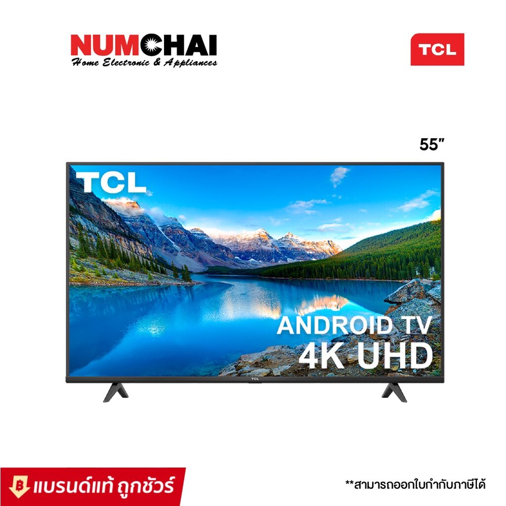 TCL ทีวี UHD LED 55 นิ้ว 4K,Android TV รุ่น 55P615