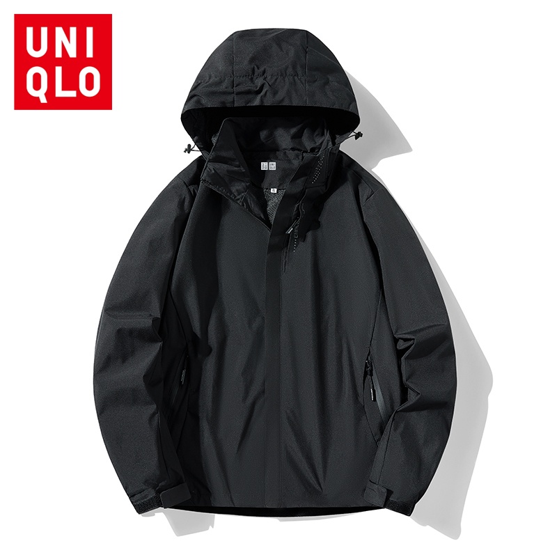 Uniqlo เสื้อแจ็กเก็ต มีฮู้ด กันน้ํา กันลม แห้งเร็ว สําหรับผู้หญิง เดินป่า ท่องเที่ยว