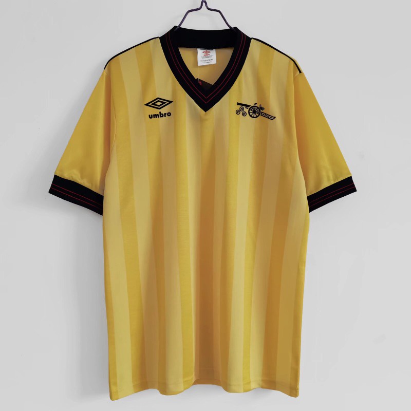 เสื้อกีฬาแขนสั้น ลายทีมชาติฟุตบอล Arsenal Away 1983 86 AAA แห้งเร็ว สไตล์วินเทจ สําหรับผู้ชาย ไซซ์ S-XXL
