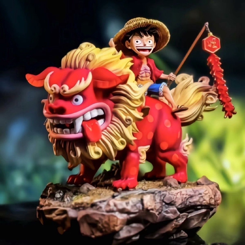 หมวกฟางชิ้นเดียว GK Lion Riding Luffy Lion Luffy ของขวัญปีใหม่รูปชุดตกแต่ง