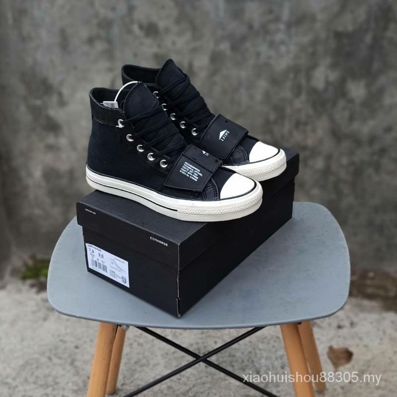,Converse Converse all star high sneakers premium moto Neighborhood egret Pu Leather Corner Shoes แ