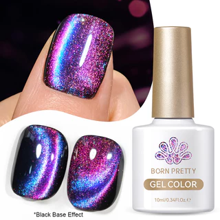 BORN PRETTY 9D Star Sky Cat Eyes Magnetic Nail Gel Polish Shine Glitter UV LED เคลือบเงาแต่งเล็บฐานสีดําต้องการ