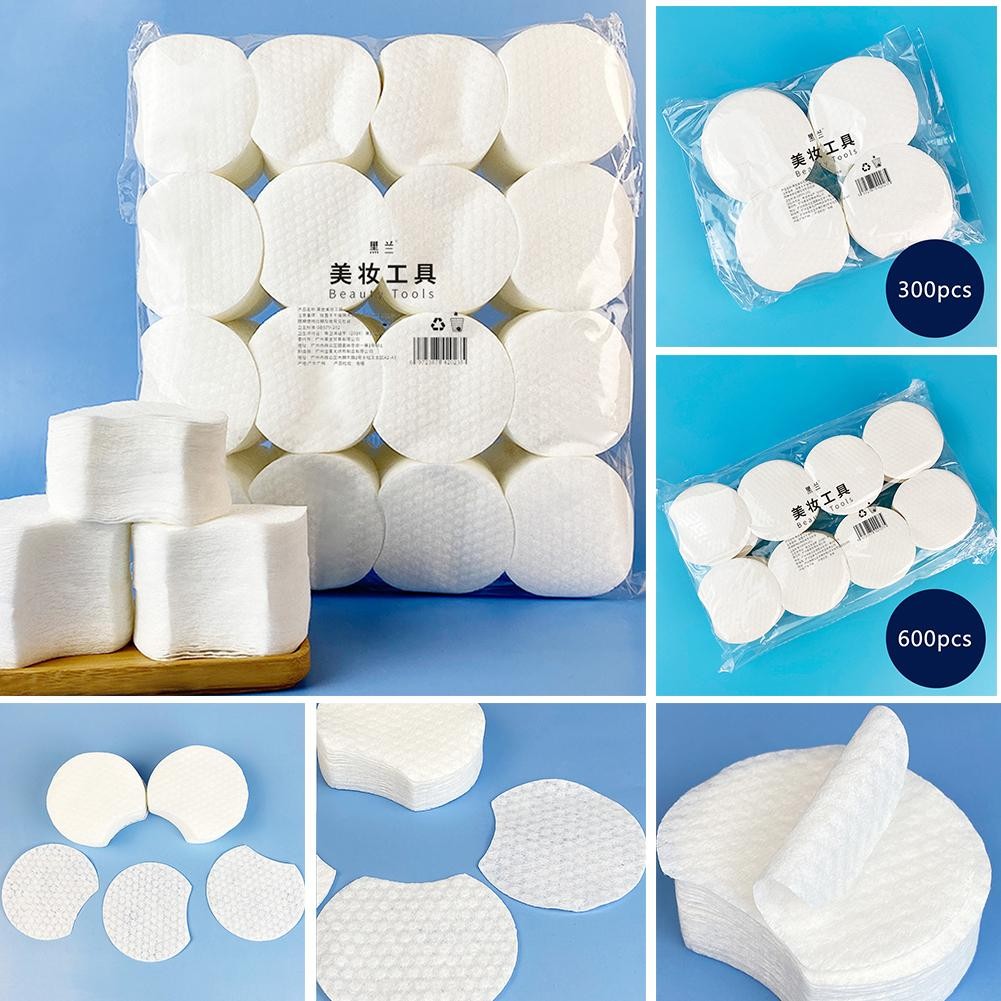 1200/600/300pcs สําลีแผ่นรอบ Soft Make Up เล็บแต่งหน้าทําความสะอาดผ้าฝ้ายทําความสะอาดผิวหน้า T4X1