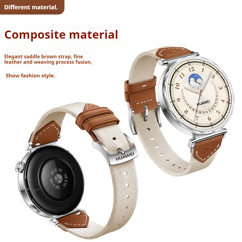 สายนาฬิกา Huawei ของแท้ 18 มม. GT4 GT5 41 มม.GT5 Pro 42 มม.สายถักไนลอน, เหมาะสําหรับแฟชั่น Huawei Watch สายถัก
